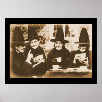 Witches Tea Party – Sepia Poster by andersARTshop at Zazzle