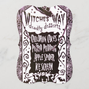 Witches Way Deadly Desserts Menu Ornament Card