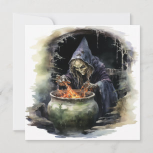 "Witches & Whiskey Whirl" Halloween Invitation