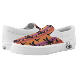 Witches Witch Hat Cat Halloween Printed Shoes