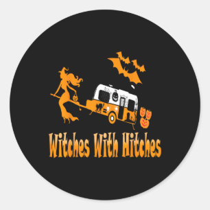 Witches With Hitches Camping Fun Halloween  Classic Round Sticker