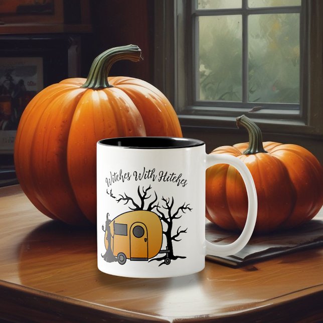 Witches With Hitches Halloween Two-Tone Coffee Mug (Creator Uploaded)