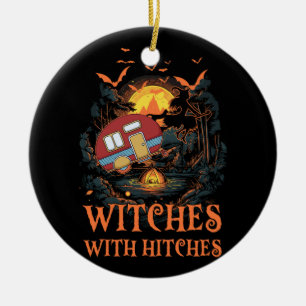Witches With Hitches Halloween Witches Camping Lov Ceramic Ornament