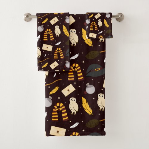 Witches Wizards  Magic Pattern Bath Towel Set