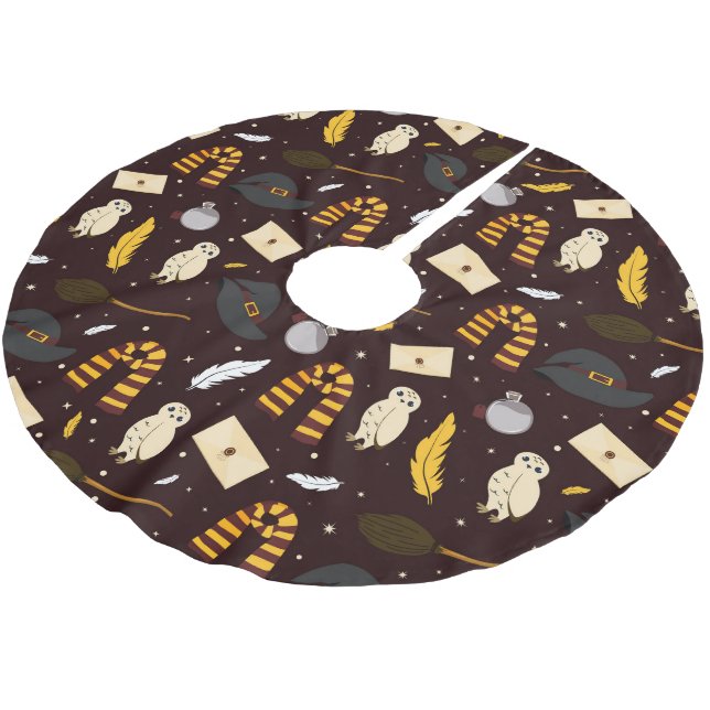 Witches, Wizards & Magic Pattern Brushed Polyester Tree Skirt (Angled)