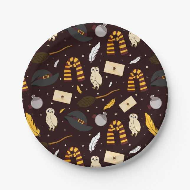 Witches, Wizards & Magic Pattern Paper Plates (Front)