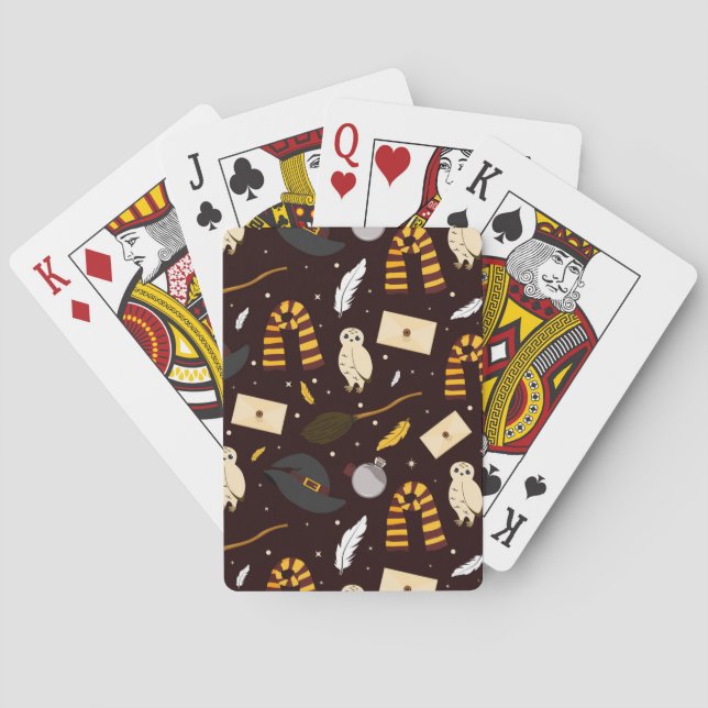 Witches, Wizards & Magic Pattern Poker Cards (Back)