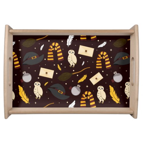 Witches Wizards  Magic Pattern Serving Tray