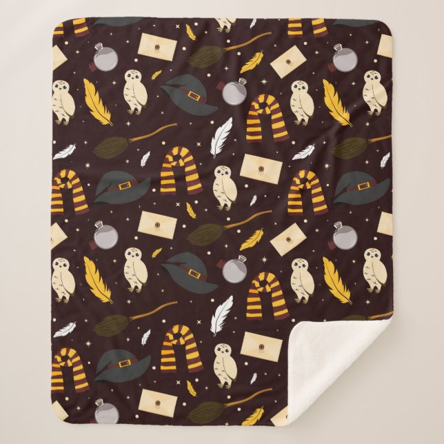 Witches, Wizards & Magic Pattern Sherpa Blanket (Front)