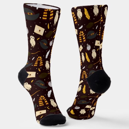 Witches Wizards  Magic Pattern Socks