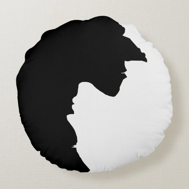 Witches Yin Yang Halloween Round Pillow (Back)