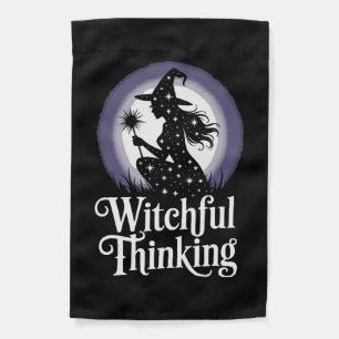 Witchful Thinking Halloween Girl T-shirt Garden Flag