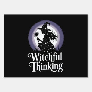 Witchful Thinking Halloween Girl T-shirt Sign