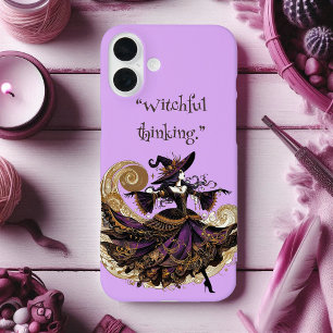 Witchful Thinking Spooky Purple Wicked Art Deco iPhone 16 Plus Case