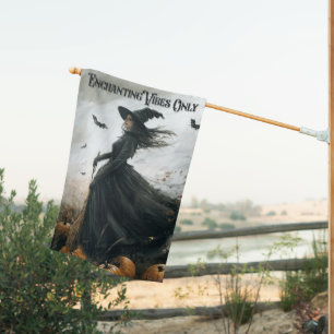 Witchful Whispers in the Pumpkin Wind House Flag