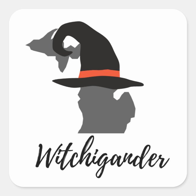 Witchigander - Michigan Witch Square Sticker (Front)