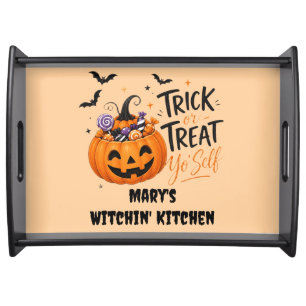 Witchin’ Kitchen Treat Yo' Self Vintage Halloween Serving Tray