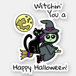 Cartoon Style Cute Black Kitty Black Cat Halloween Black Cat Sticker Art  Prints and More Sticker for Sale by Kevin Lou