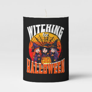 Witching for Halloween, Spooky Party Pillar Candle