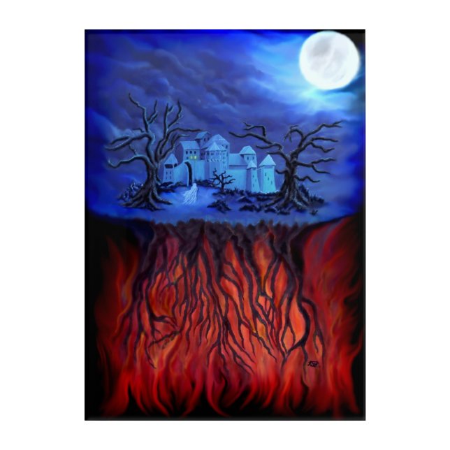 Witching hour, between Heaven and Hell Acrylic Print (Front)