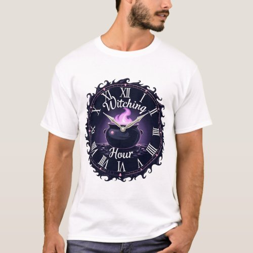 Witching Hour Enchanted Clock Design T_Shirt