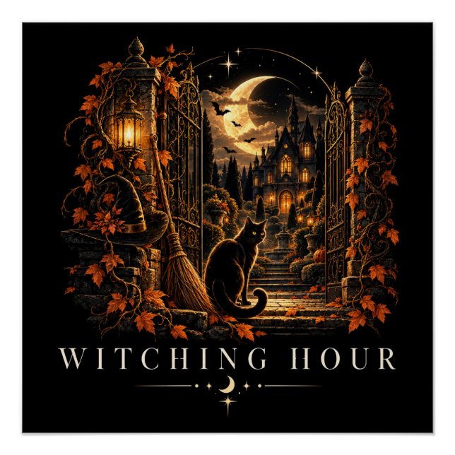 Witching Hour Gothic Halloween Witch Poster (Front)