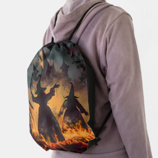 Witching Hour Ritual – Fire Dance of the Three Sis Drawstring Bag