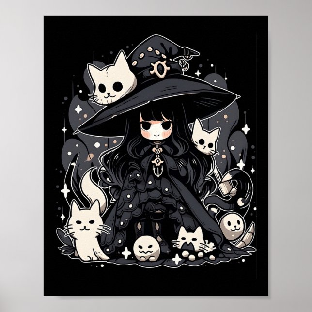 Witching Hour Trendy Halloween Graphic Design  Poster (Front)