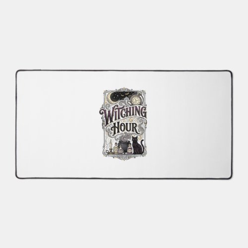 Witching Hour Vintage Engraving Witchy Design_1 Desk Mat