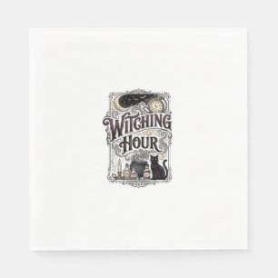 Witching Hour Vintage Engraving Witchy Design_1 Napkins