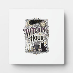 Witching Hour Vintage Engraving Witchy Design_1 Plaque