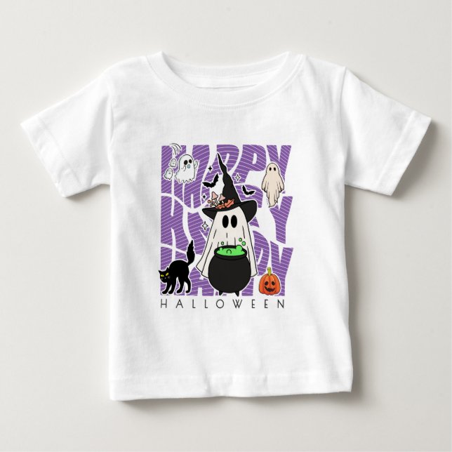 Witching Up Fun | Happy Halloween Magic & Mischief Baby T-Shirt (Front)