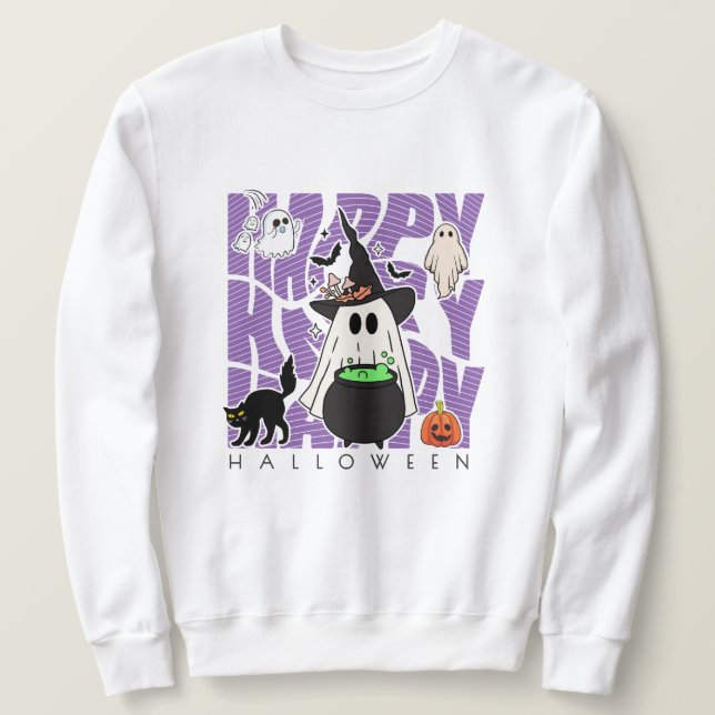 Witching Up Fun | Happy Halloween Magic & Mischief Sweatshirt (Design Front)