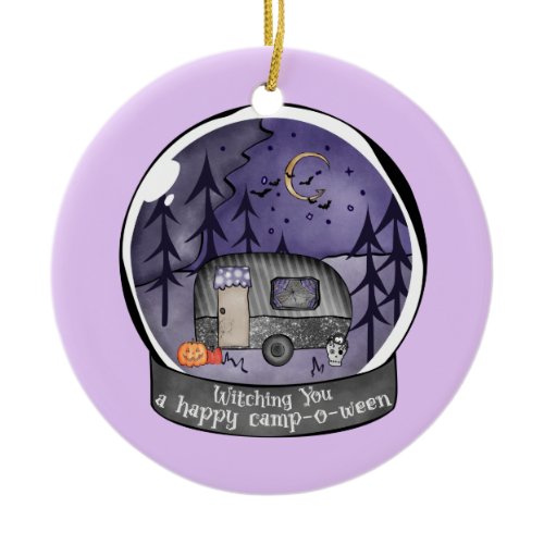 Witching You A Happy Camp-O-Ween Ceramic Ornament