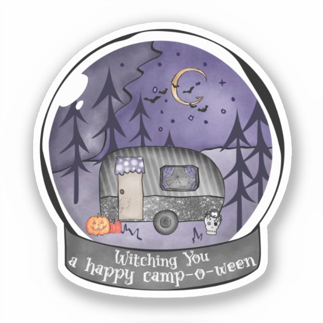 Witching You A Happy Camp-O-Ween Sticker (Front)