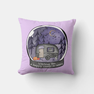 Witching You A Happy Camp-O-Ween Throw Pillow