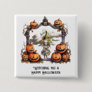 Witching you a Happy Halloween Button