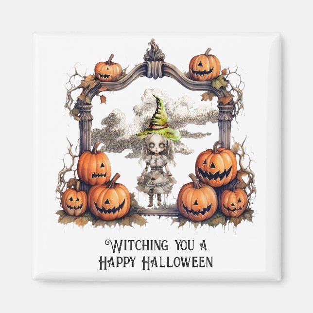 Witching you a Happy Halloween Magnet (Front)