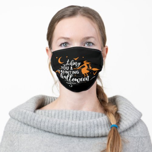 Witching You a Haunting Season  Halloween Humor Adult Cloth Face Mask