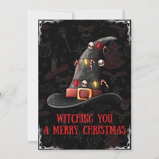 Witching You A Merry Christmas Witch Hat Card