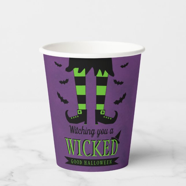Witching You A Wicked Good Halloween Paper Cups (Front)
