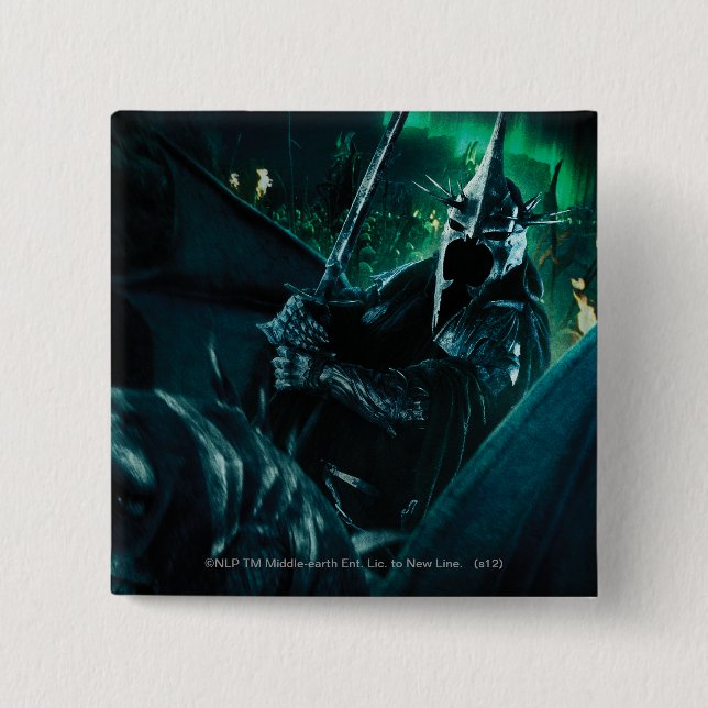 Witchking with sword pinback button (Front)