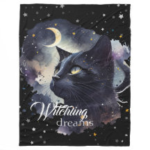 Witchling Dreams Black Cat and Stars