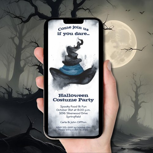 Witchs Black Hat Halloween Invitation