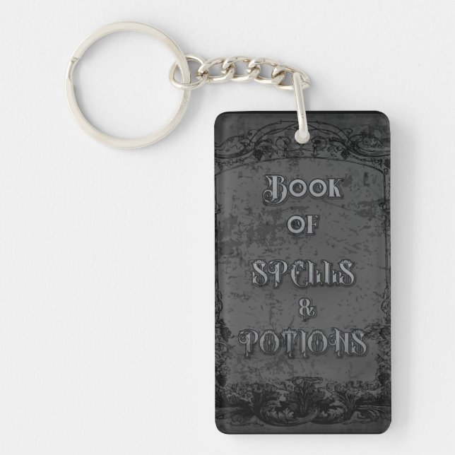 Witch's Book of Spells and Potions Keychain (Front)