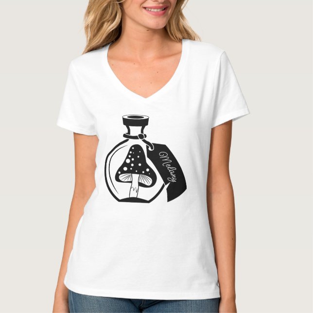 Witch's Brew and Mushrooms Personalized T-Shirt (Front)