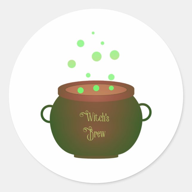 Witch's Brew Classic Round Sticker (Front)