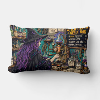 Witch's Brew Coffee Bar Lumbar Pillow Witchy