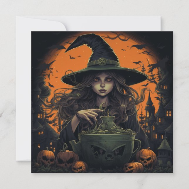 🔮🍹 "Witch's Brew & Crew" 🍹🔮 Invitation (Front)