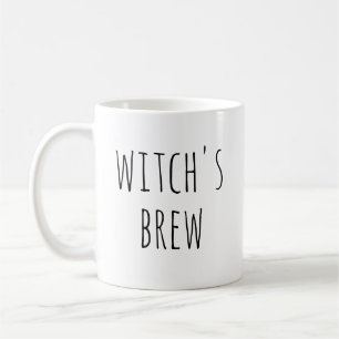 Witchs Brew Cute Black & White Spooky Halloween Coffee Mug